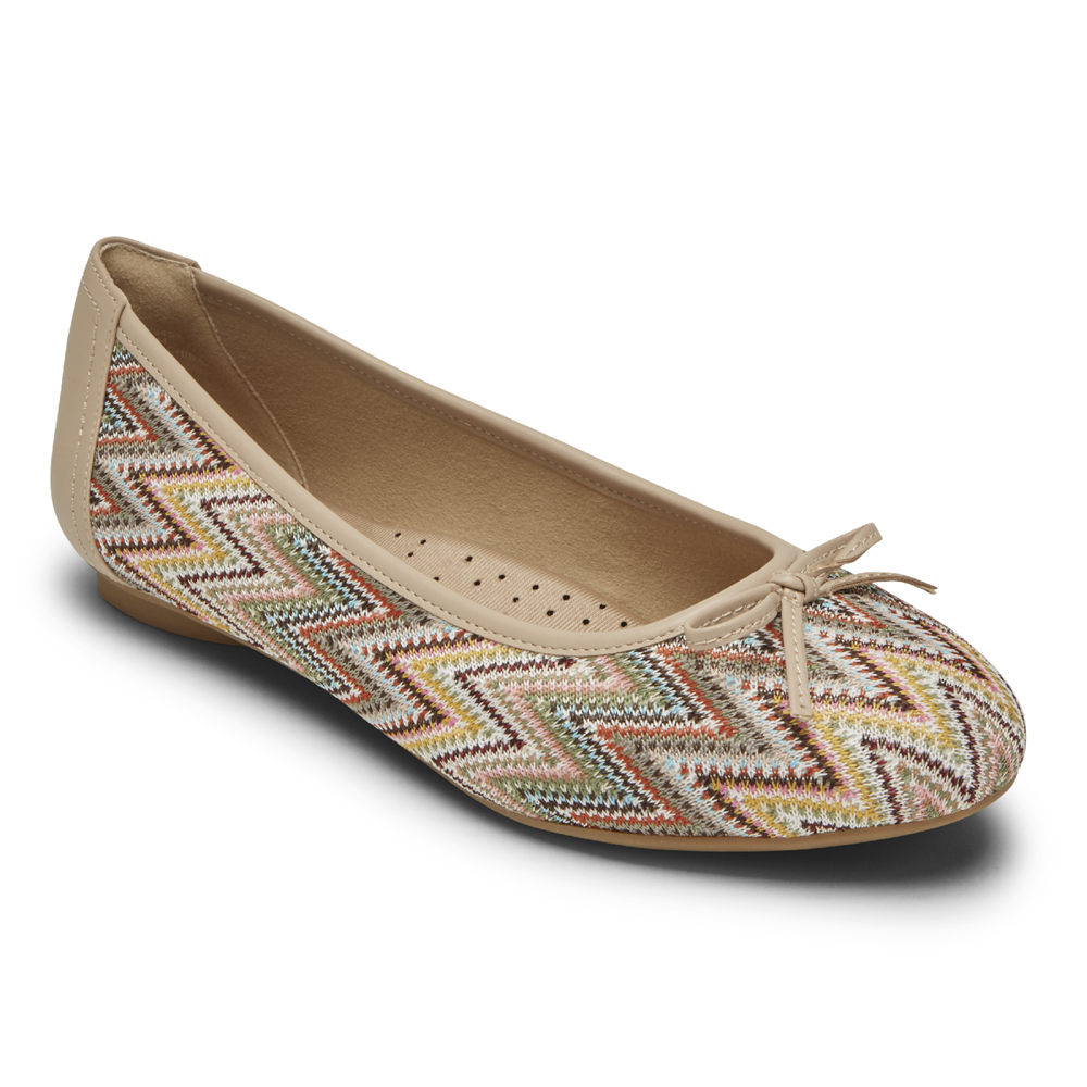 Rockport Singapore Womens Flats - Reagan Bow Multicolor - YA5798264